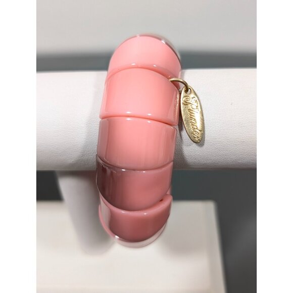 Plunder Pink Acrylic Chunky Bead Stretch Bracelet Boho Coastal Beach 7 in - Picture 2 of 8